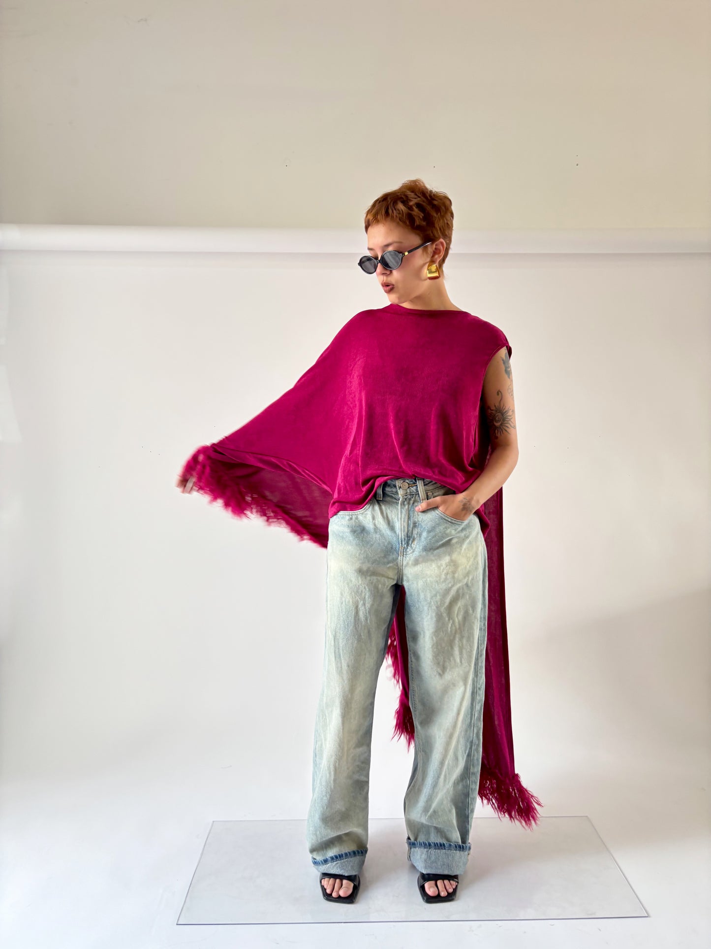 Maxi blusa fucsia
