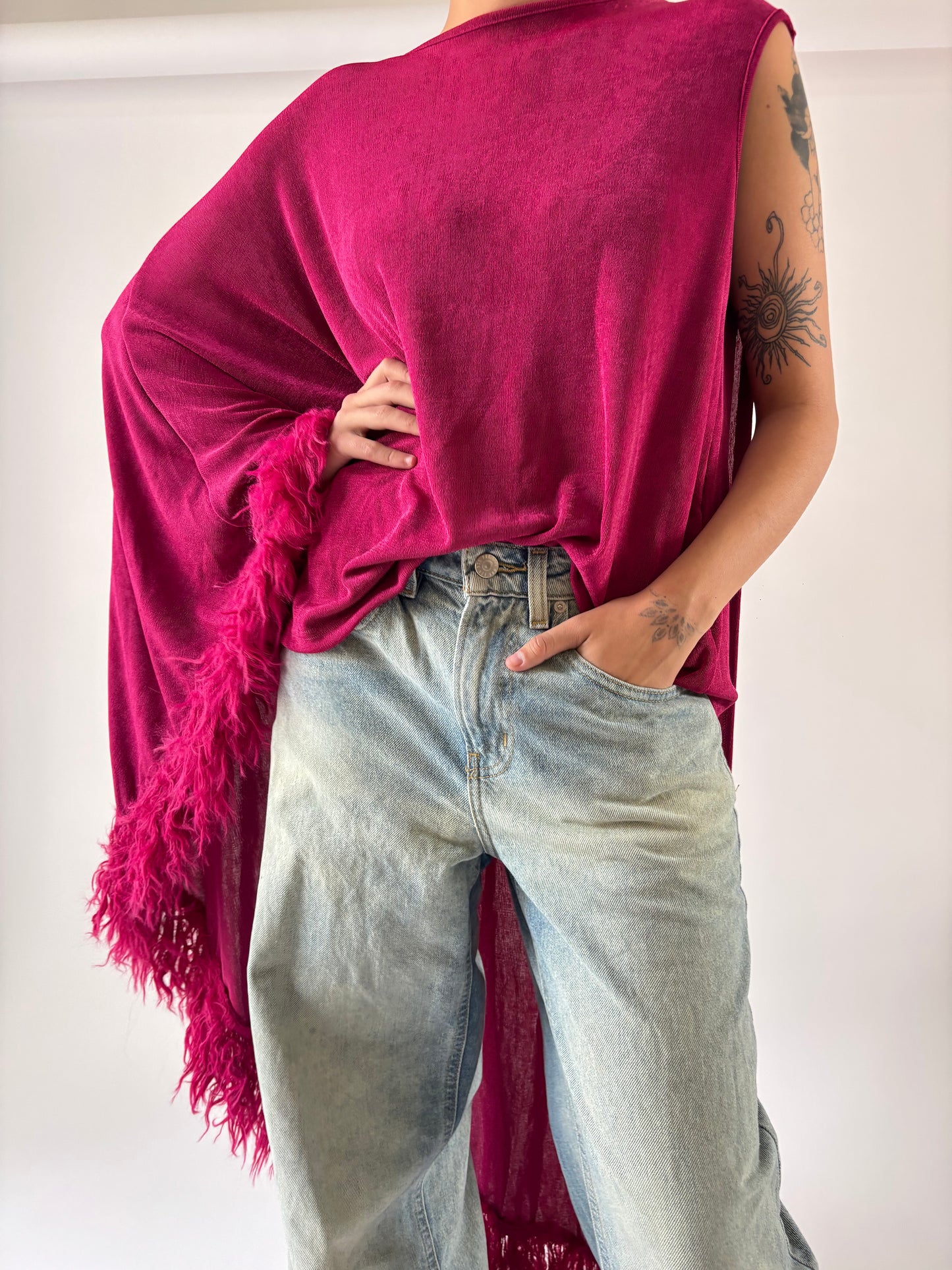Maxi blusa fucsia