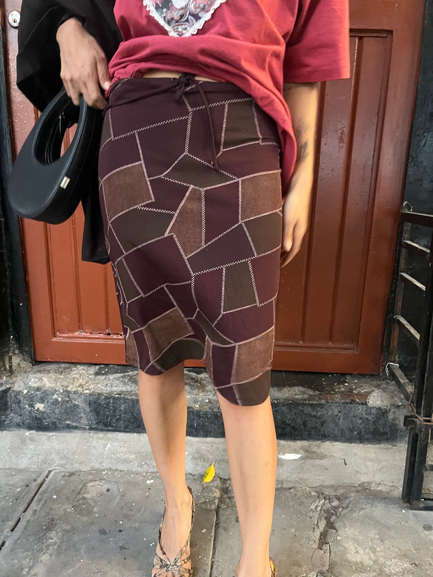 Falda midi cuadros