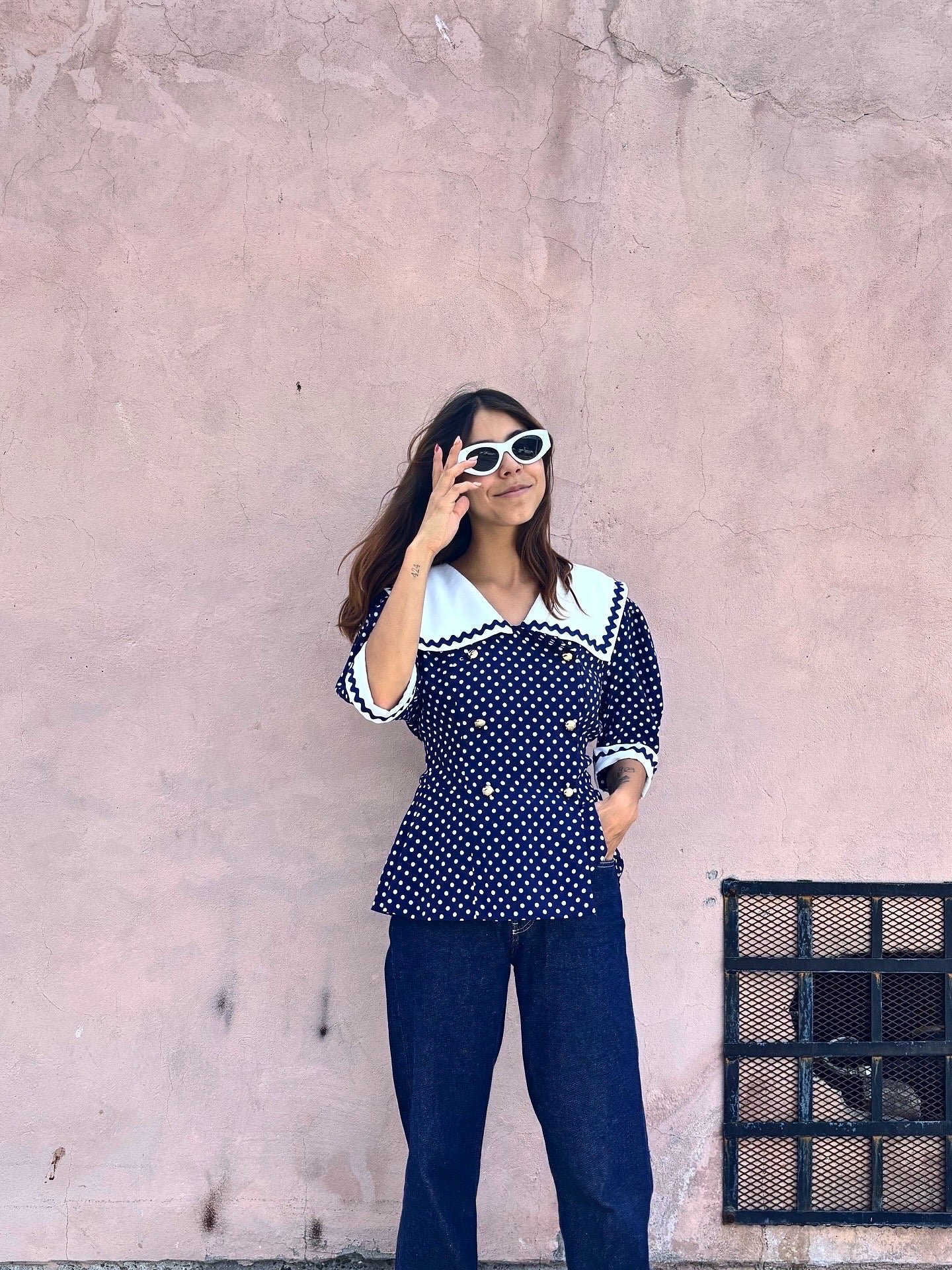 Blazer polka dots vintage estilo old money🦋🩵
