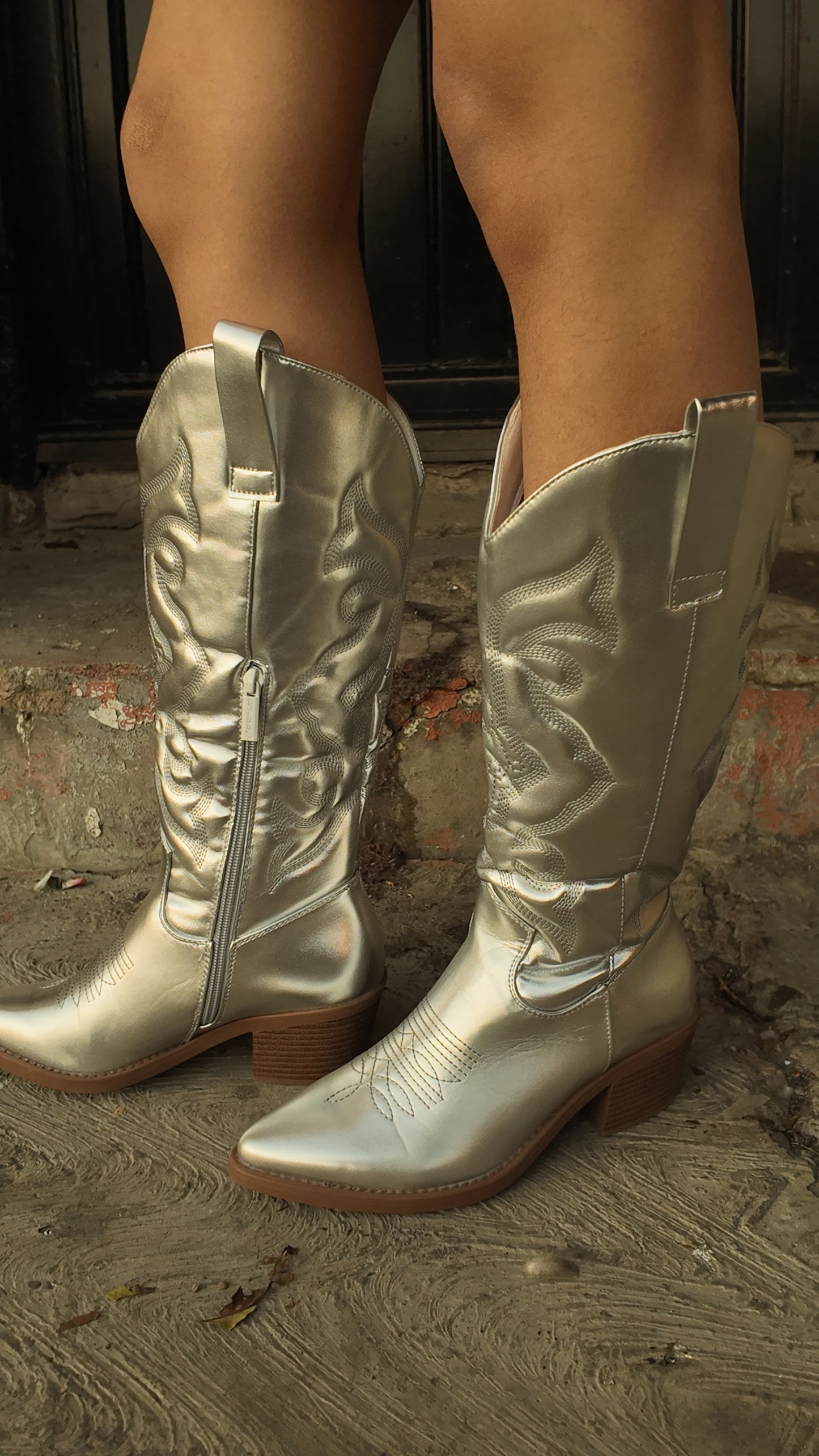 Cow boots plateada