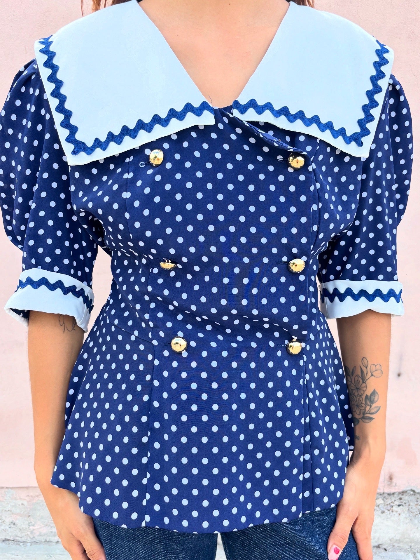 Blazer polka dots vintage estilo old money🦋🩵