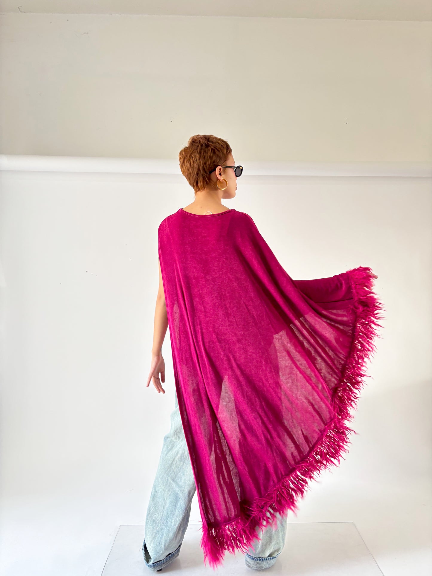 Maxi blusa fucsia
