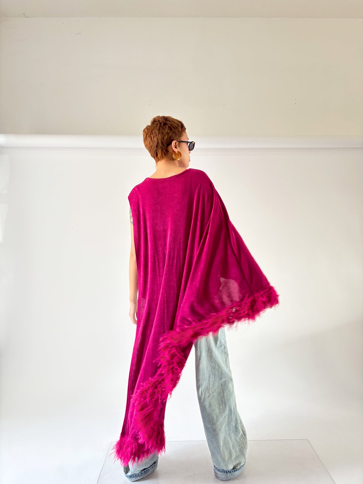 Maxi blusa fucsia