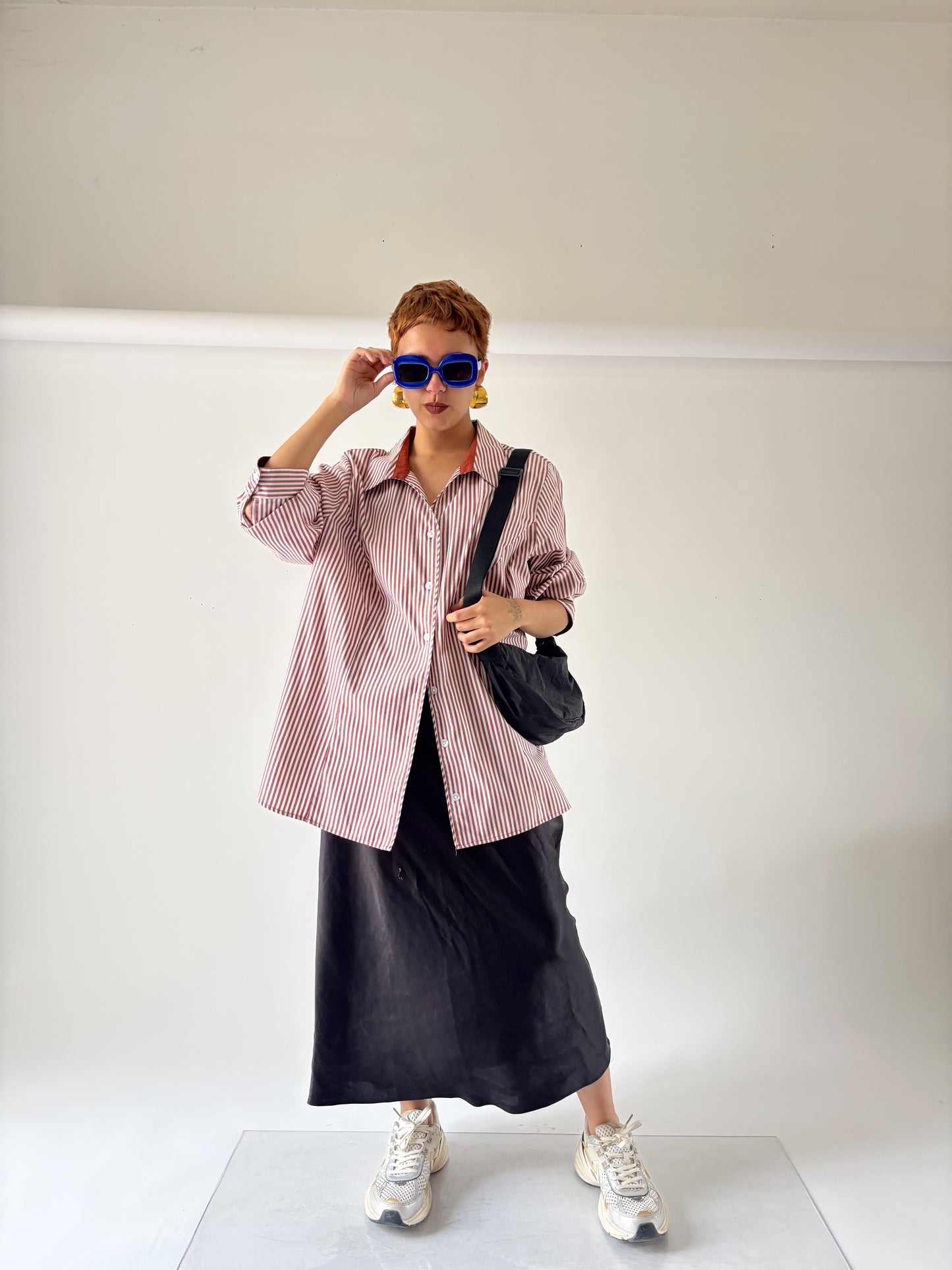 Maxi camisa de rayas