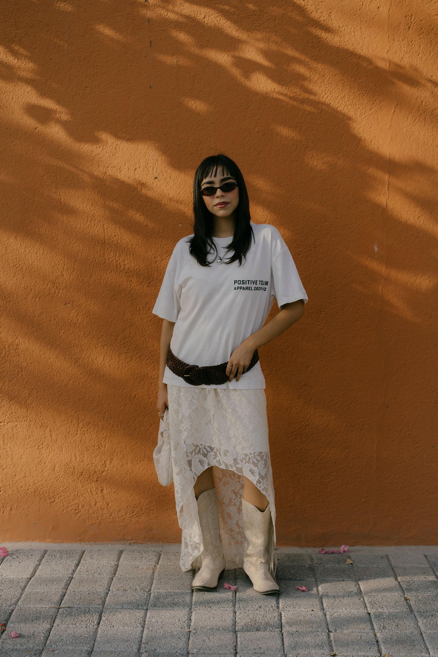 Vestido de encaje beige