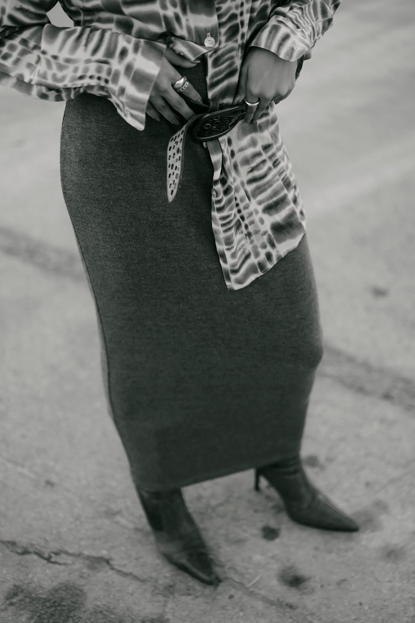 Falda de algodón gris