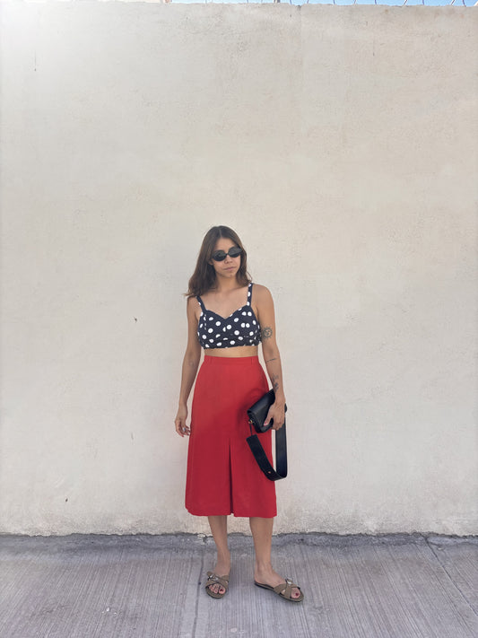 Falda lino red