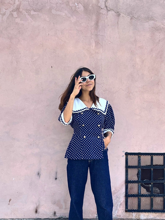 Blazer polka dots vintage estilo old money🦋🩵