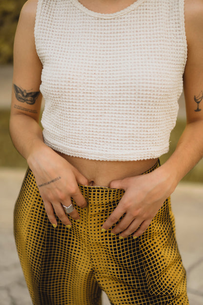 Top beige corrugado