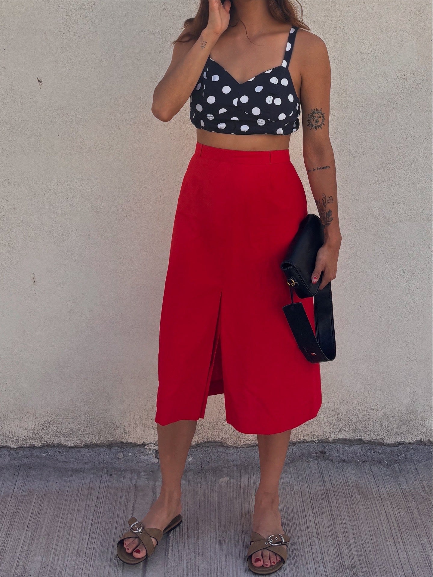 Falda lino red
