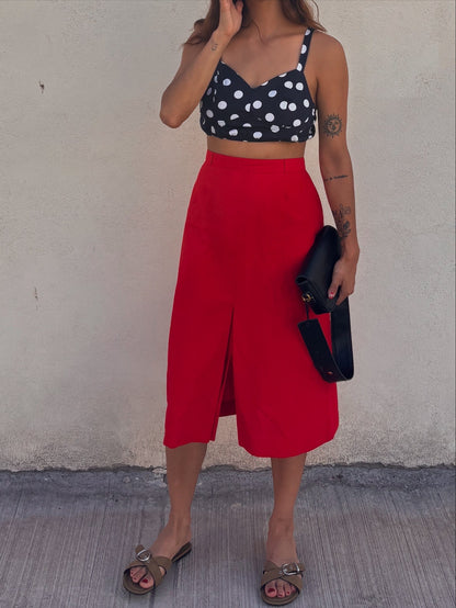 Falda lino red